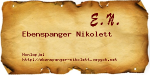 Ebenspanger Nikolett névjegykártya